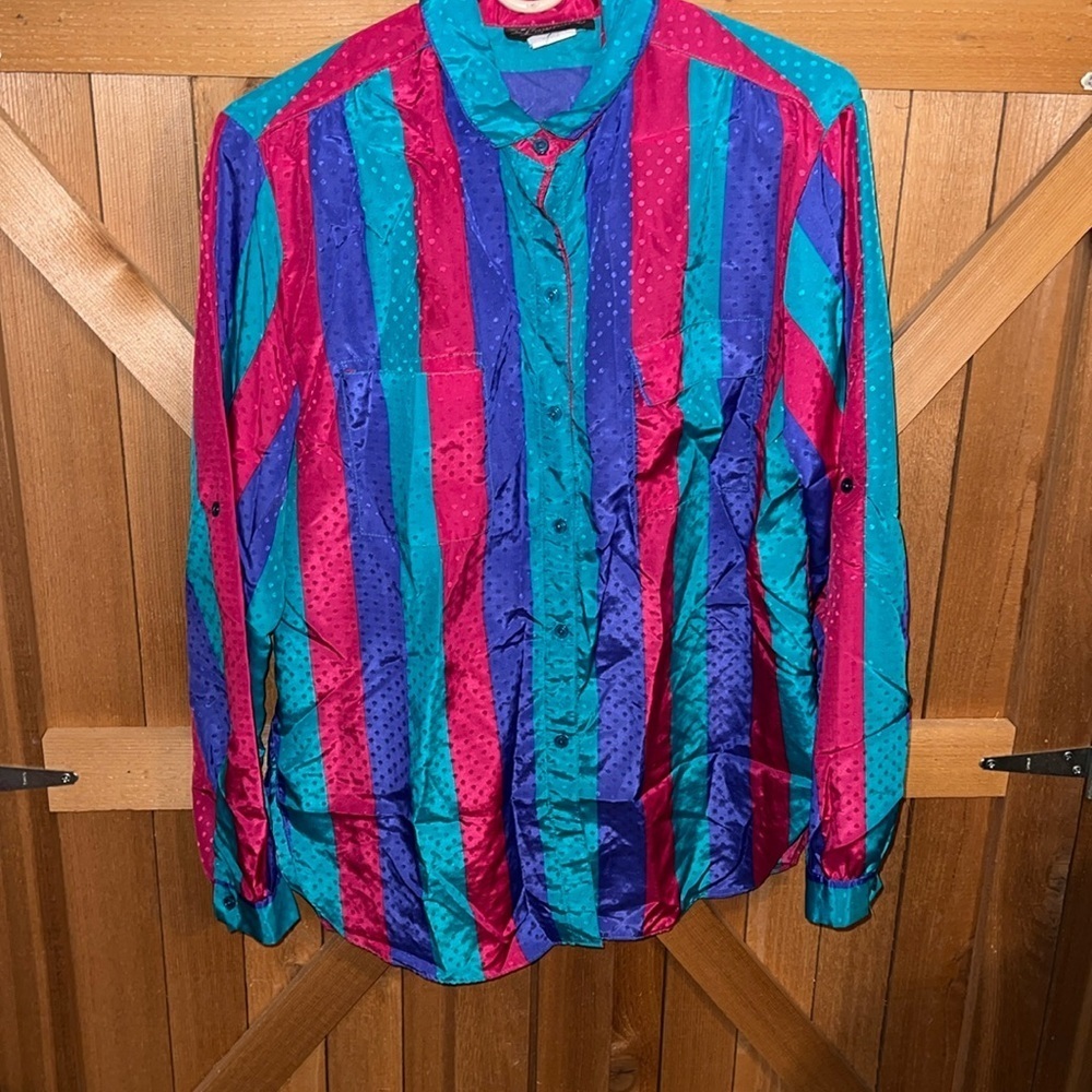 Lillian Lawrence Multi-Color Blouse 13/14